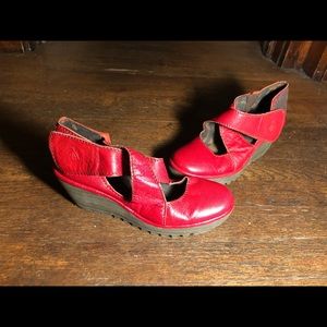 Fly London red wedge